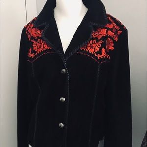 Scully Black Suede Fringe Western Jacket Sz XXL